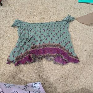 Band of Gypsies Green and Purple Off-Shoulder Blouse